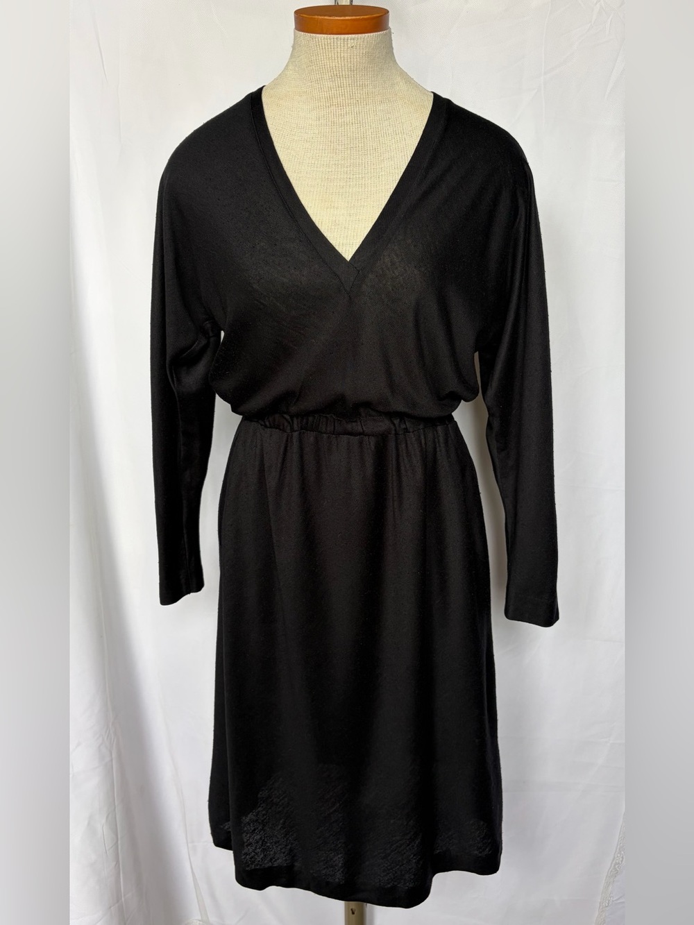 Missoni Classic Black V-Neck Long-Sleeve Silk Dress